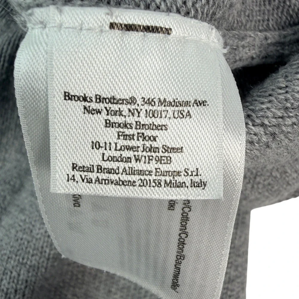 Brooks Brothers Mens Gray V-Neck Sweater‎ Colorblock Trim Size L RN93986
